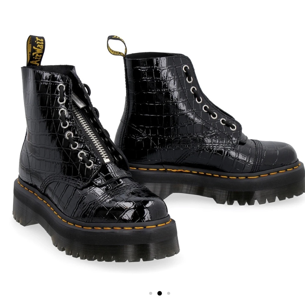 Black platform crocodile Dr. Martens